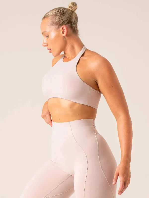 Stride Halter Sports Bra - Chalk